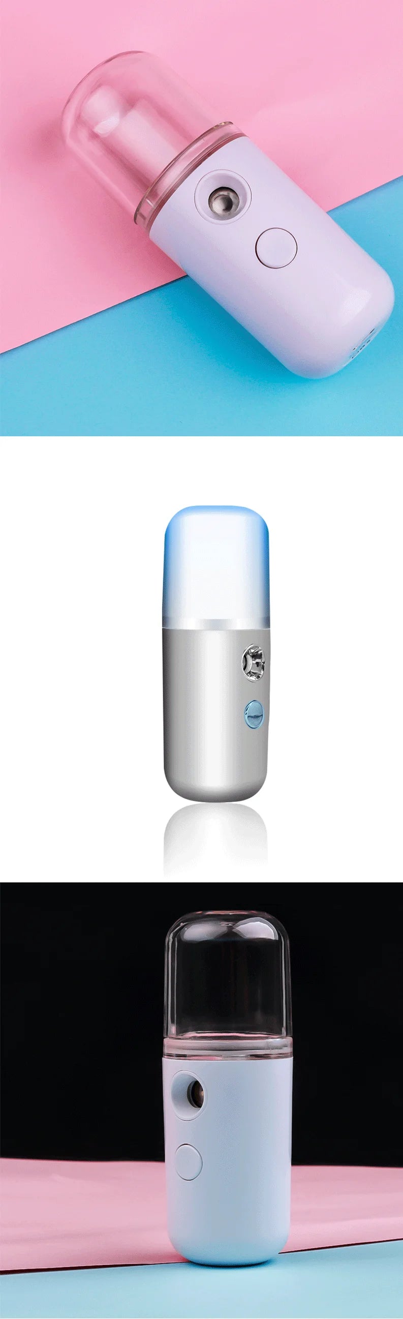 30ml Mini Taşınabilir Nemlendirici - Şarj Edilebilir Nano Yüz Spreyi ve Soğuk Sis Makinesi"