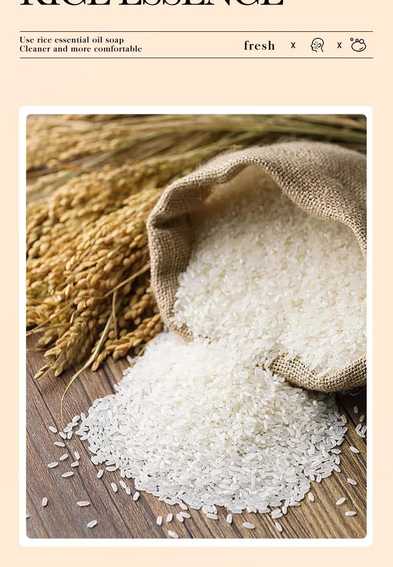 White Rice Raw Pulp Facial Soap – Moisturizing & Oil Control Handmade Face and Body Soap