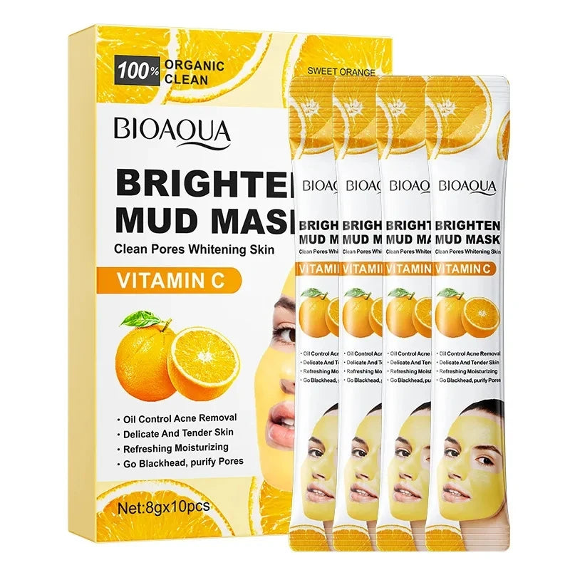 C Vitamini Kil Maskeleri: 30 Adet Salatalık Nemlendirici ve Yaşlanma Karşıtı Beyazlatıcı Maskeler