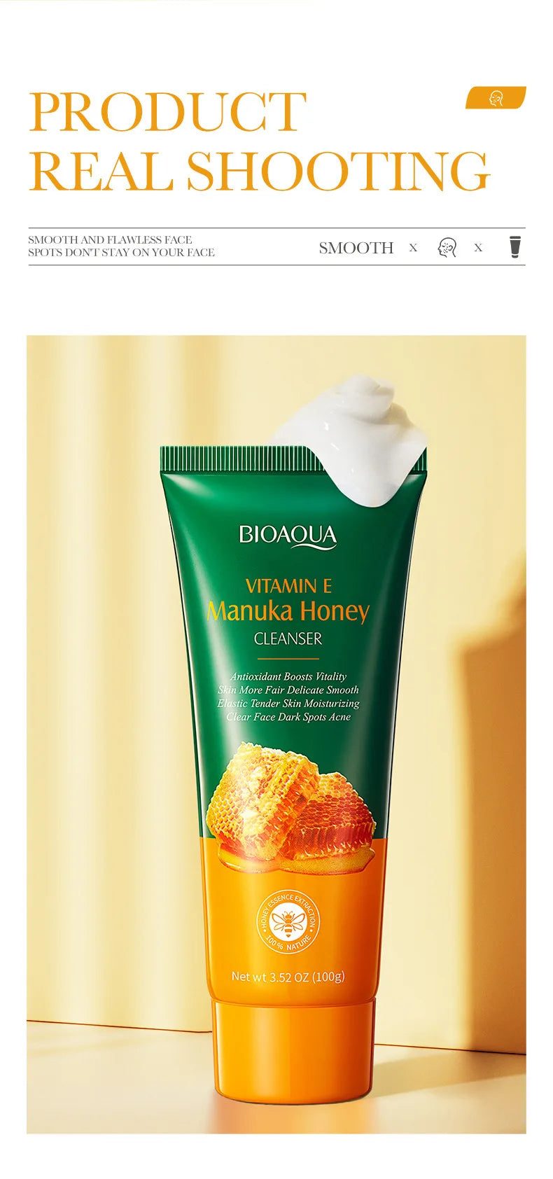 Honey Facial Cleanser – Hydrating & Nourishing Foam Face Wash