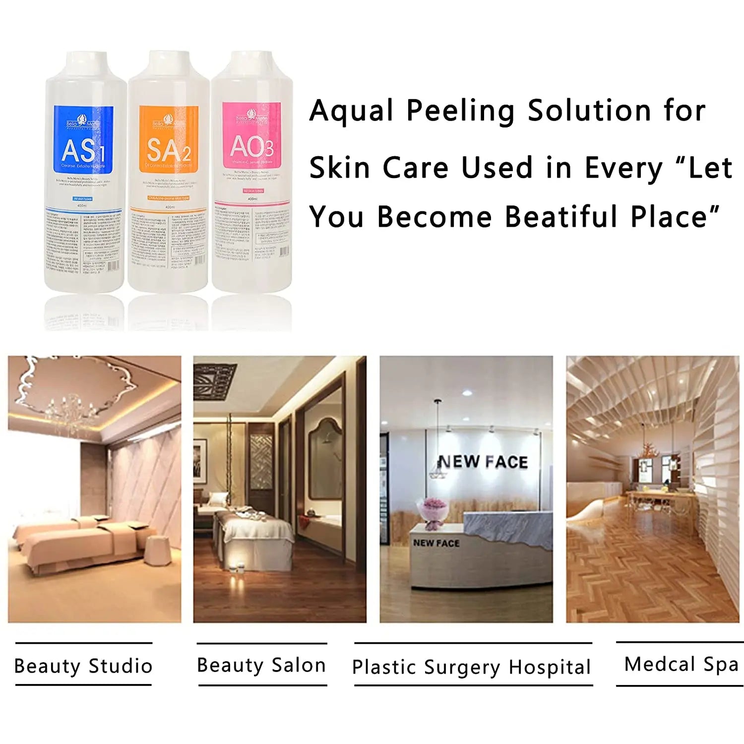 3 adet/grup 1200ML Hydra Sıvı Yüz Serumu | Yüz Aqua Peel Solüsyonu | AS1, SA2, AO3 | Güzellik Makinesi İçin | Cilt Bakımı, Derin Temizlik