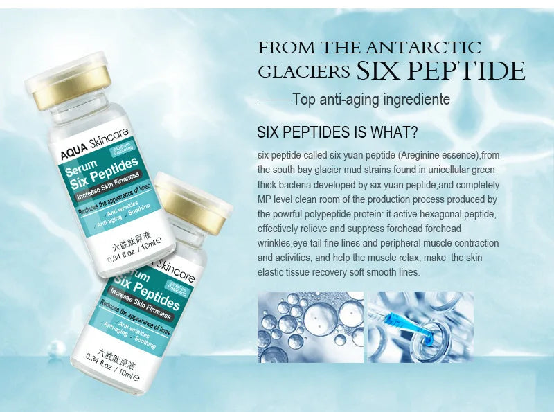 10ml Altı Peptit Serum | Sıvı Koenzim Q10 | Hyaluronik Asit | Kırışıklık Karşıtı | VC Beyazlatma | Kolajen Yüz Germe | Cilt Bakım Kremi