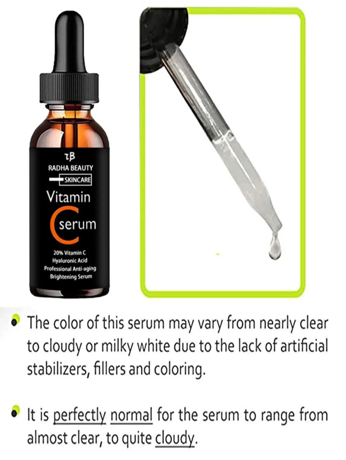 20% Vitamin C & Hyaluronic Acid Serum | Tightens Skin | Brightens Complexion | Hydrates & Moisturizes