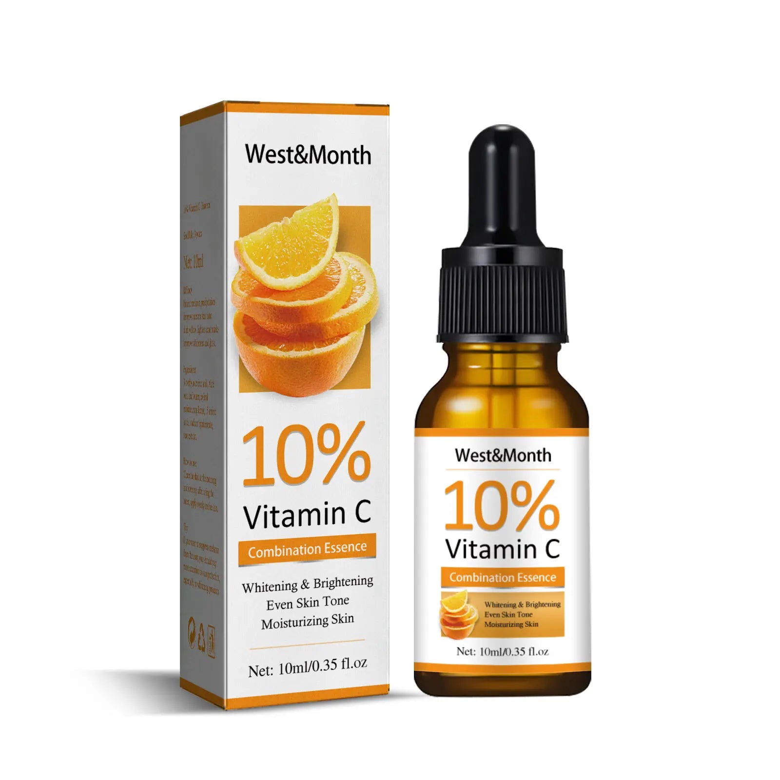 Vitamin C & Hyaluronic Acid Face Serum | Lightens Age Spots, Black Spots, Sunburn | Anti-Oxidation, Wrinkle Removal, Pore Shrinking | Skin Care