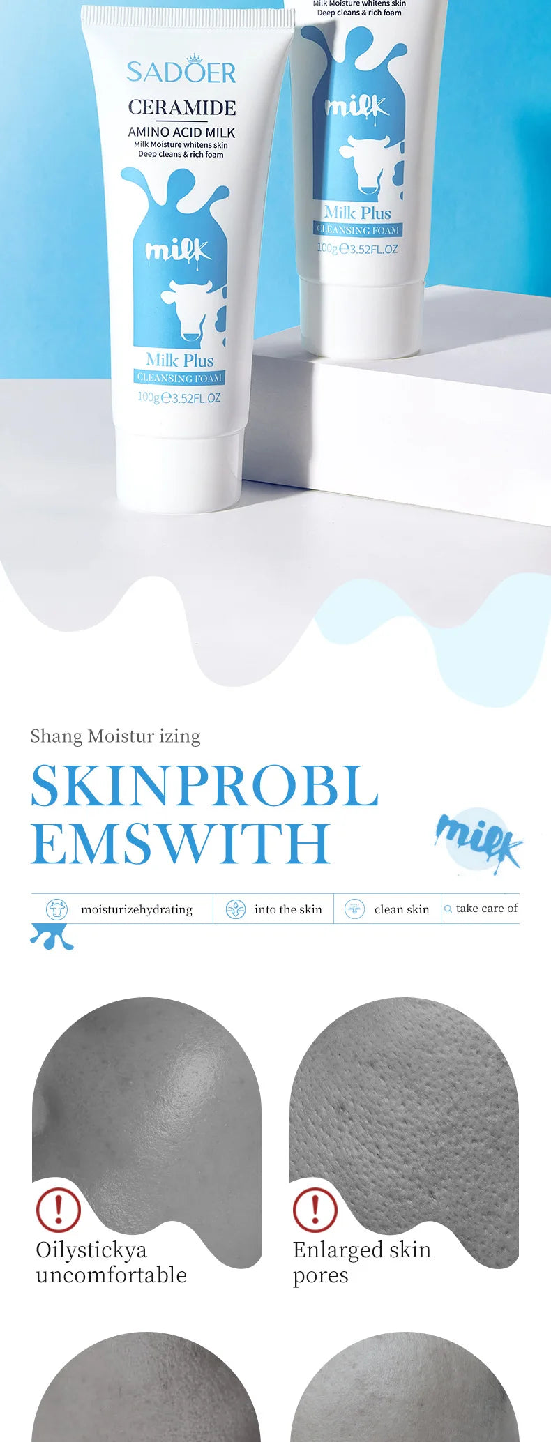Milk Facial Cleanser – Nourishing & Brightening Foam Face Wash