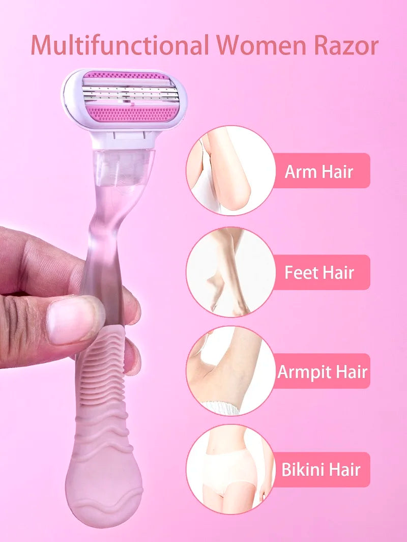 4/8 Bıçaklı Kadın Güvenlikli Tıraş Makinesi – Yüz, Bacak, Koltuk Altı ve Bikini Bölgesi Tıraş Makinesi