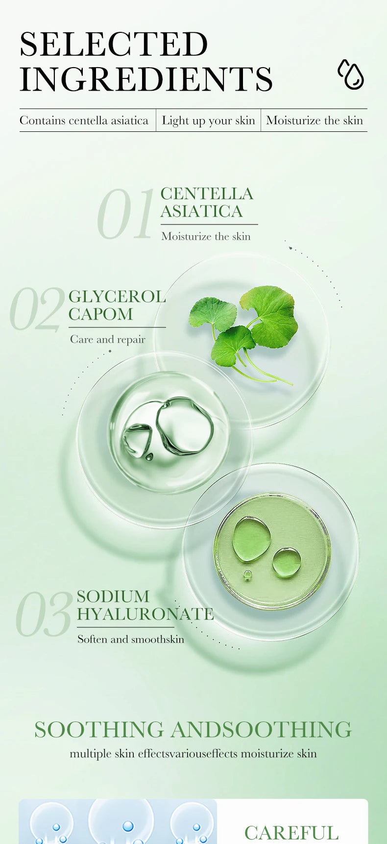 3 adet BIOAQUA Centella Yüz Serumu Cilt Bakımı Yüz Özü