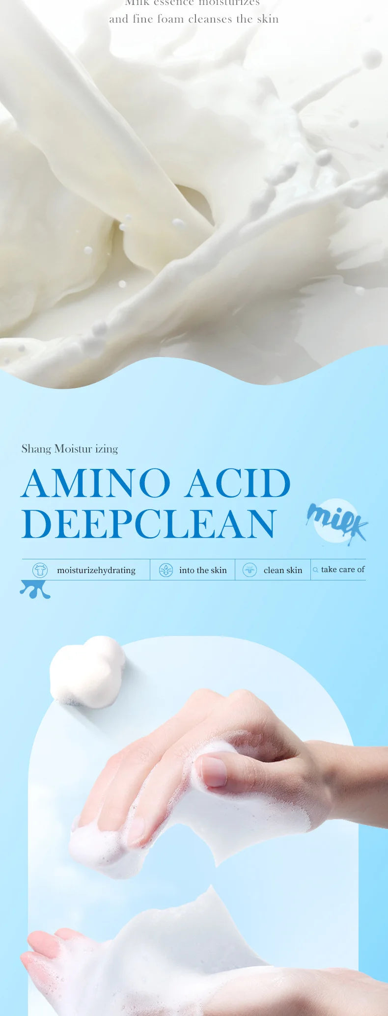 Milk Facial Cleanser – Nourishing & Brightening Foam Face Wash