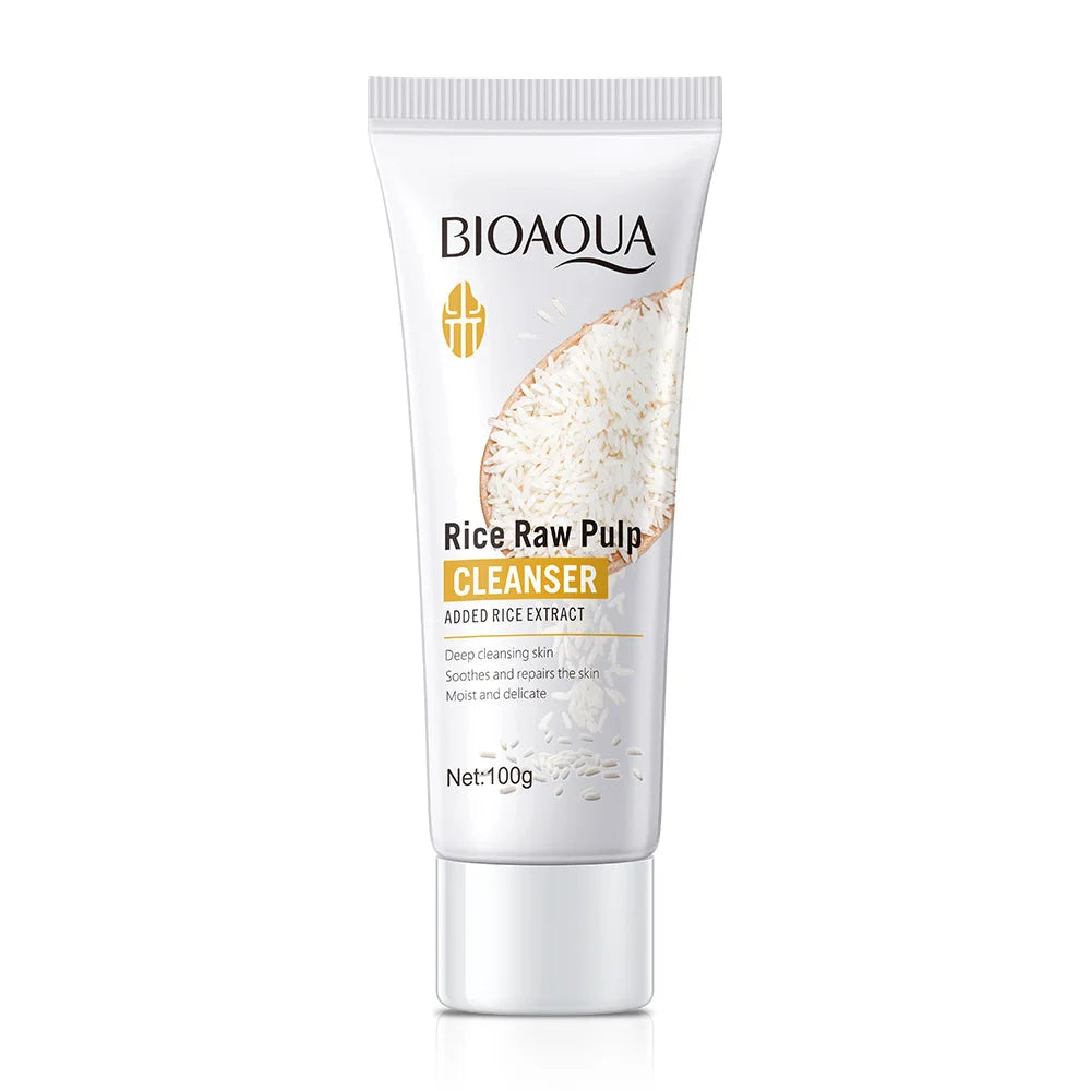 Rice Raw Pulp Facial Cleanser – Moisturizing & Brightening Foam