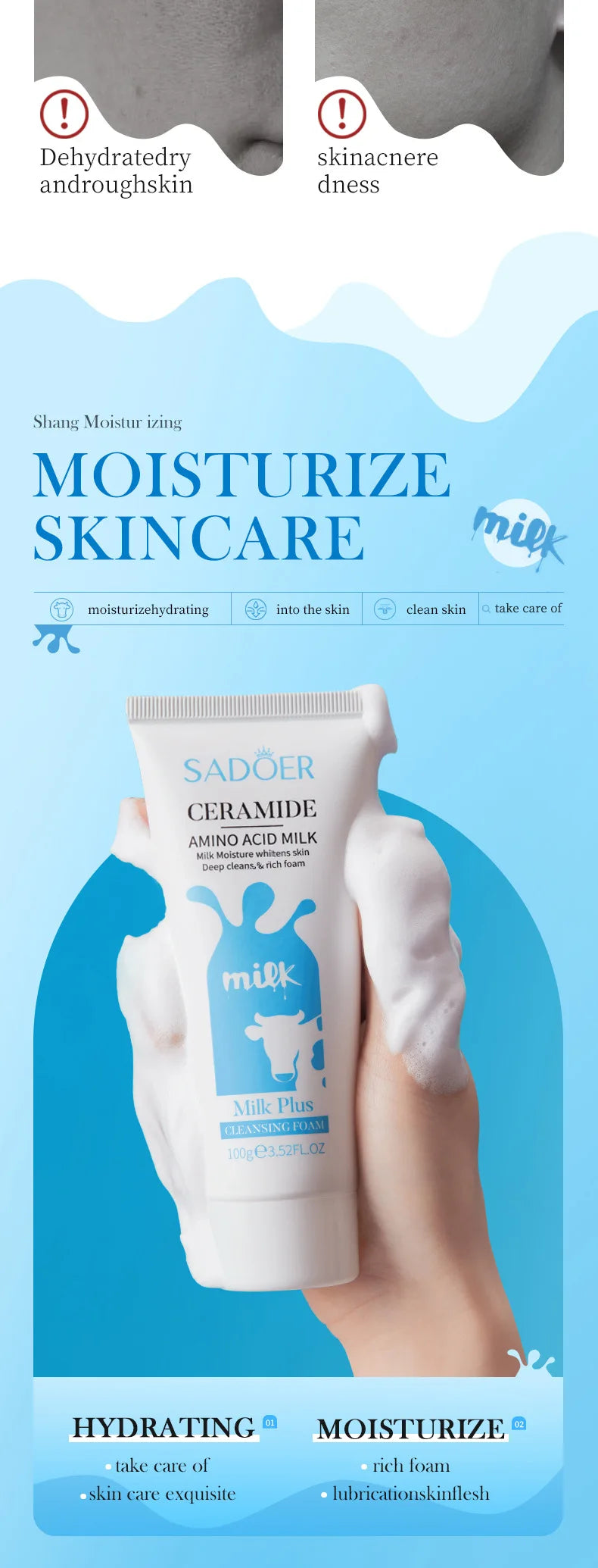 Milk Facial Cleanser – Nourishing & Brightening Foam Face Wash