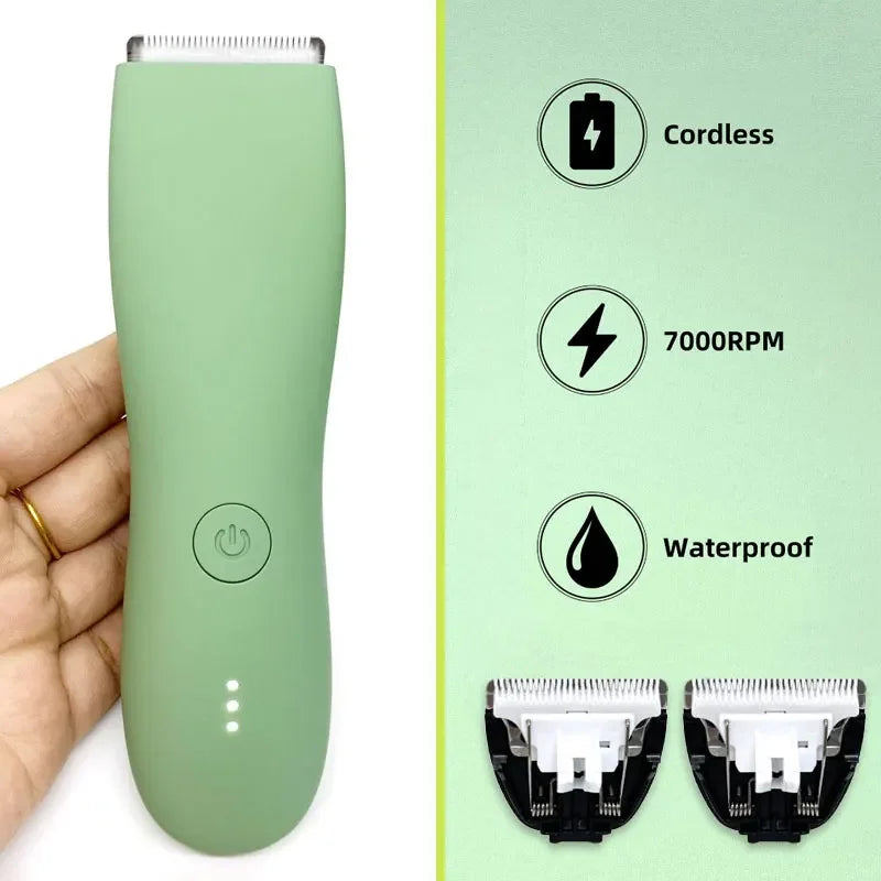 Erkekler İçin Su Geçirmez Vücut Kılı Kesme Makinesi – Hassas Bölgeler İçin Elektrikli Tıraş Makinesi