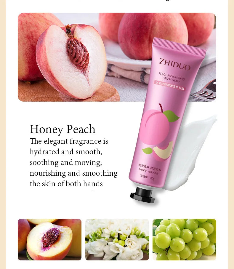 Fruit & Flower Fragrance Hand Cream – Moisturizing & Nourishing for Rough Hands (10pcs)