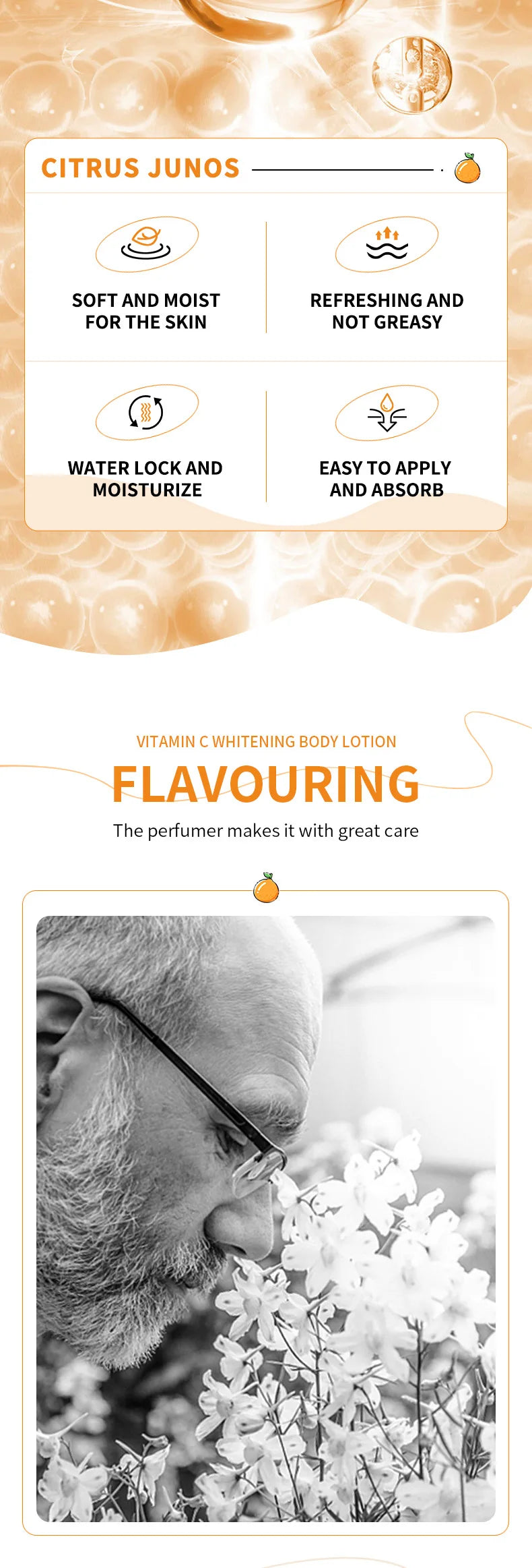 C Vitamini Vücut Losyonu – Nemlendirici ve Peeling Etkili Cilt Bakım Kremi