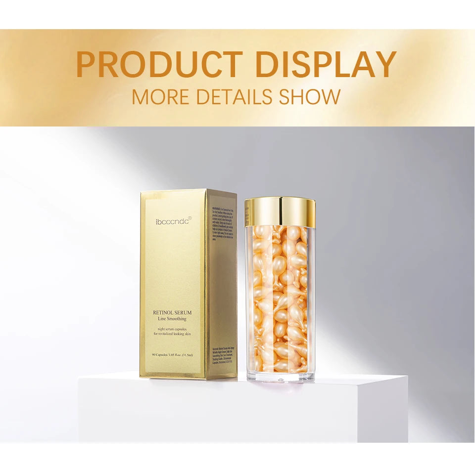 90-Piece Retinol Serum Ceramide Capsules | Night Serum | Moisturizing, Anti-Aging, Spot Removing | Face Serum | Skin Care