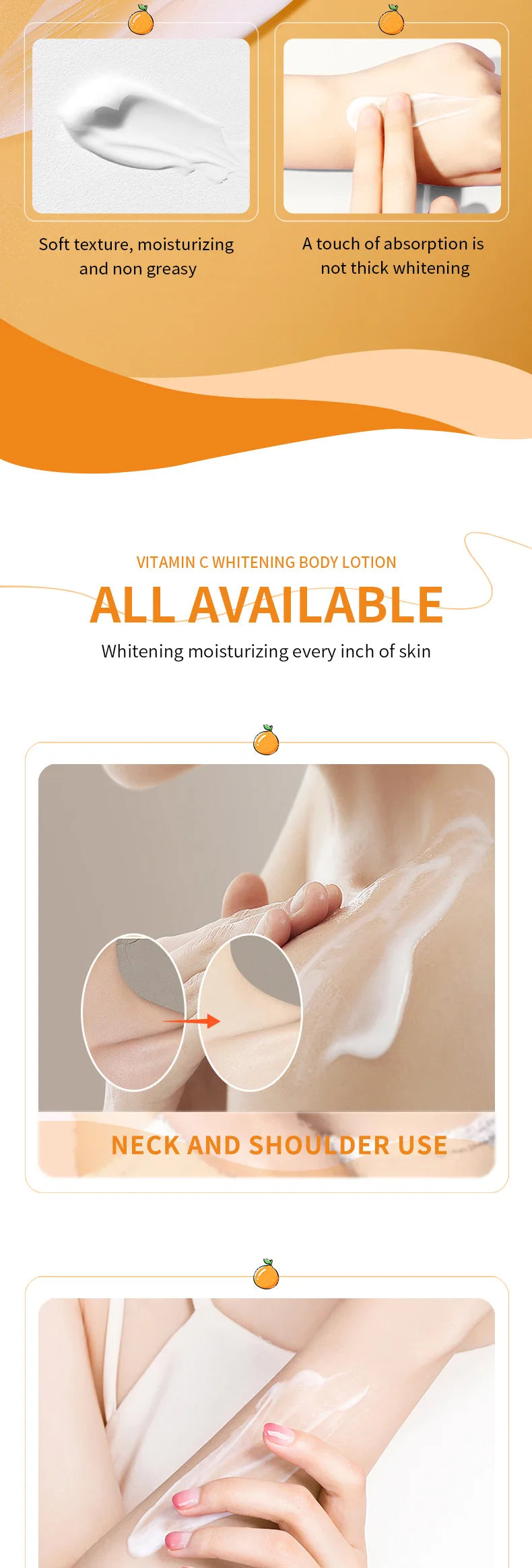 C Vitamini Vücut Losyonu – Nemlendirici ve Peeling Etkili Cilt Bakım Kremi
