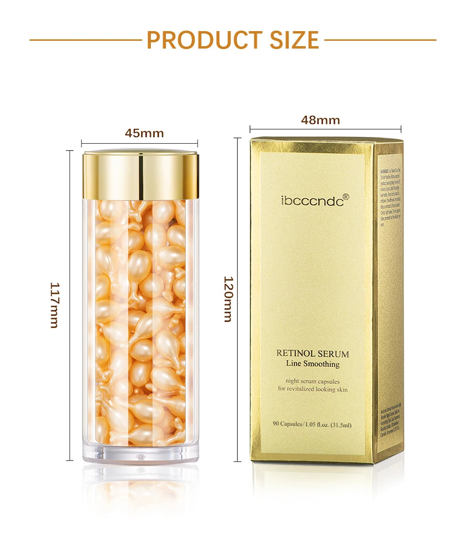 90-Piece Retinol Serum Ceramide Capsules | Night Serum | Moisturizing, Anti-Aging, Spot Removing | Face Serum | Skin Care