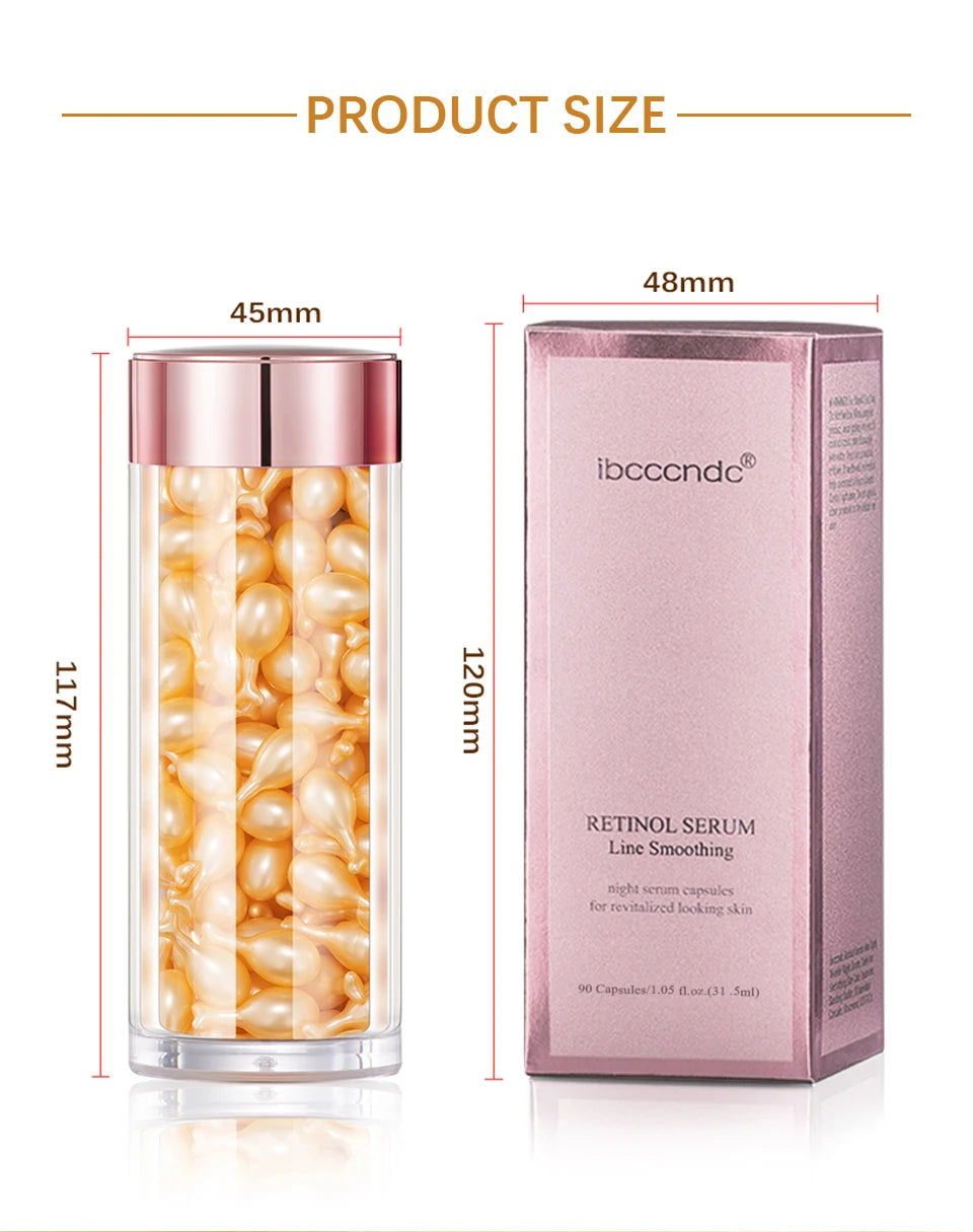 90-Piece Retinol Serum Ceramide Capsules | Night Serum | Moisturizing, Anti-Aging, Spot Removing | Face Serum | Skin Care