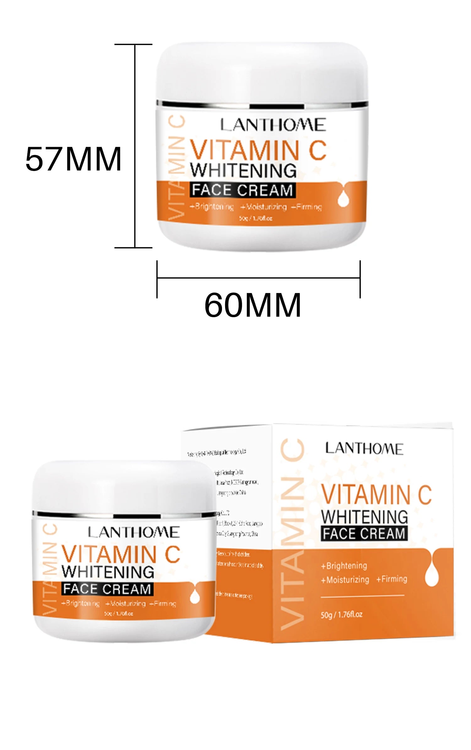50g C Vitamini Aydınlatıcı Serum Lekeleri Azaltır ve Antioksidanlar Nemlendirici Sıkılaştırıcı Pürüzsüz Cilt Bakımı