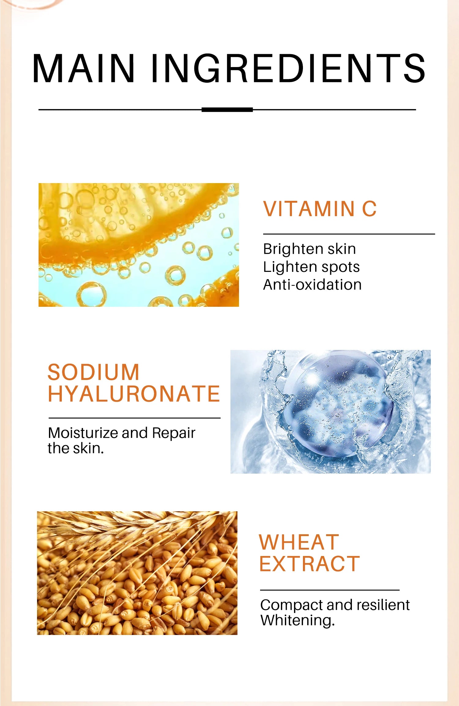50g C Vitamini Aydınlatıcı Serum Lekeleri Azaltır ve Antioksidanlar Nemlendirici Sıkılaştırıcı Pürüzsüz Cilt Bakımı