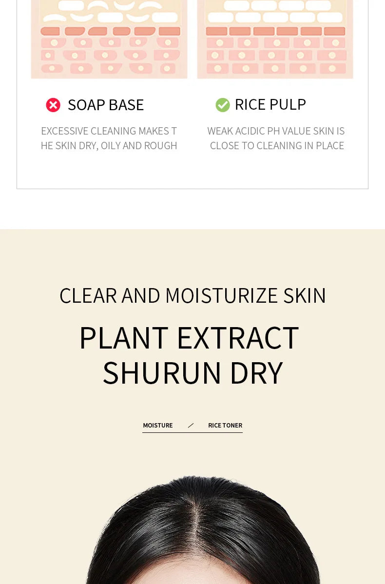 Rice Raw Pulp Facial Cleanser – Moisturizing & Brightening Foam
