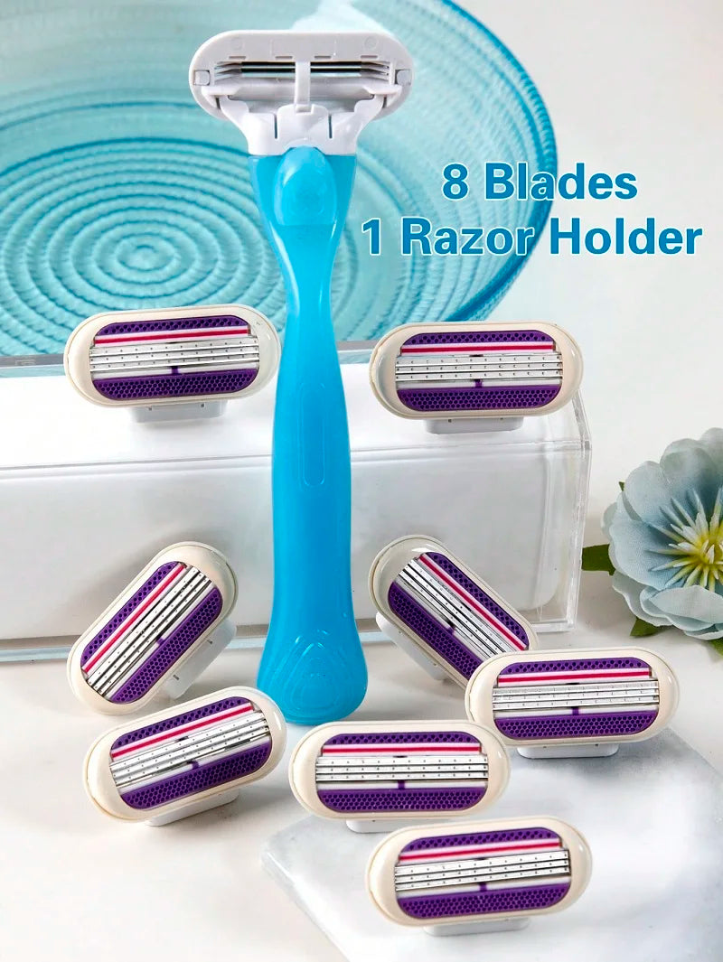 4/8 Bıçaklı Kadın Güvenlikli Tıraş Makinesi – Yüz, Bacak, Koltuk Altı ve Bikini Bölgesi Tıraş Makinesi