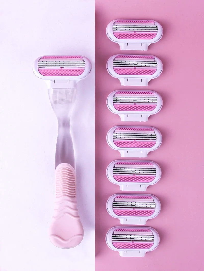 4/8 Bıçaklı Kadın Güvenlikli Tıraş Makinesi – Yüz, Bacak, Koltuk Altı ve Bikini Bölgesi Tıraş Makinesi