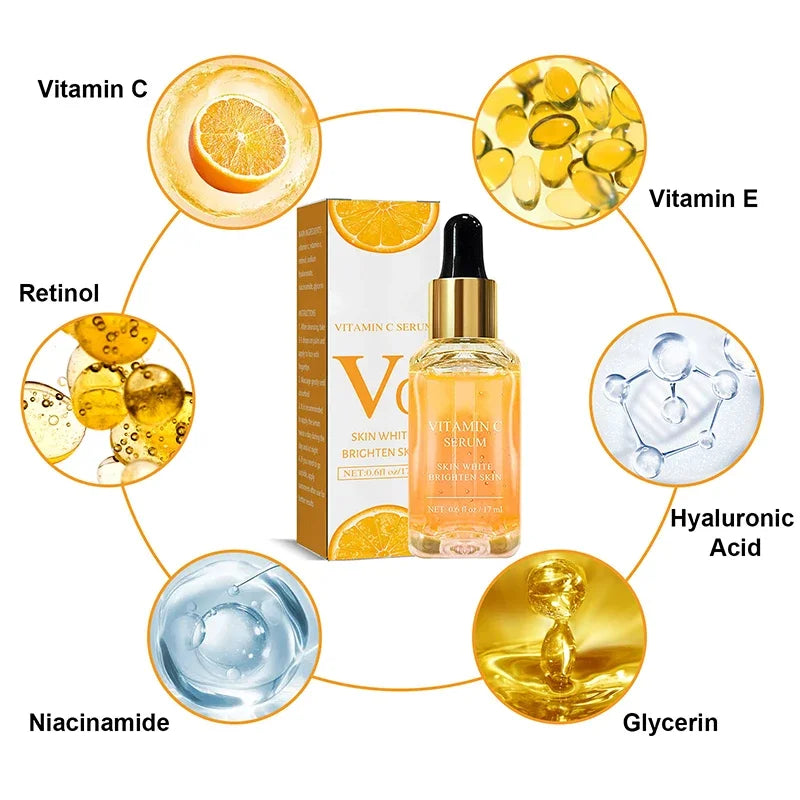 C Vitamini ve Retinol Koyu Leke Giderici Serum – Beyazlatıcı ve Çil Soldurucu Kırışıklık Karşıtı Öz