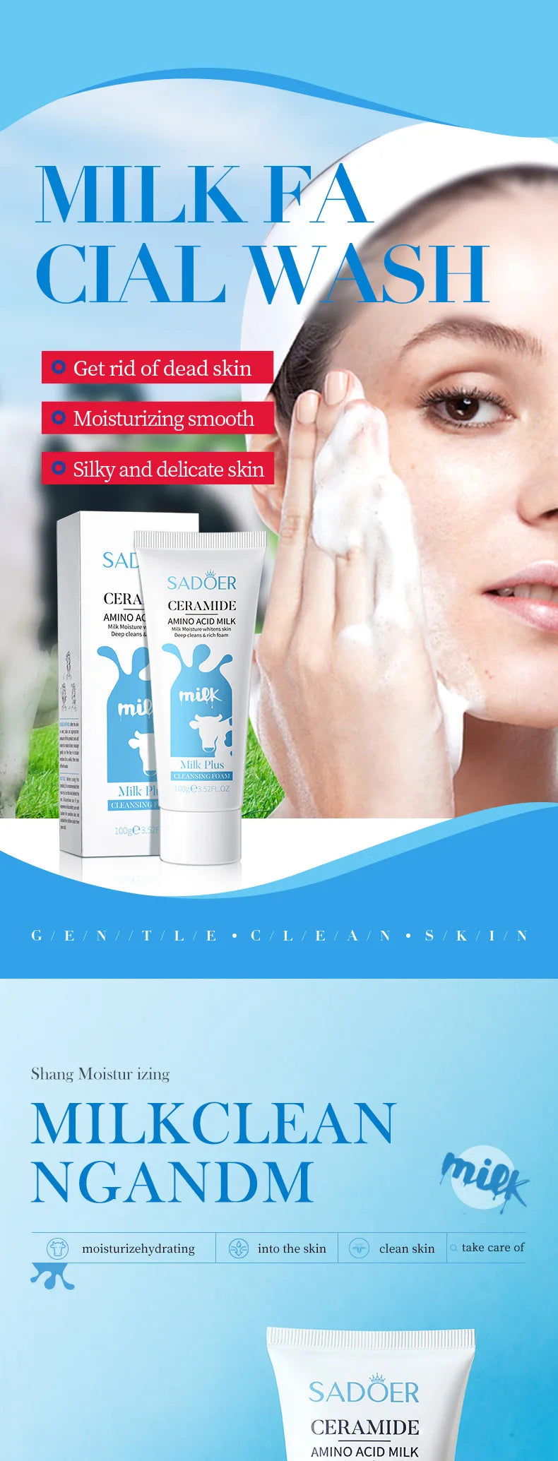 Milk Facial Cleanser – Nourishing & Brightening Foam Face Wash