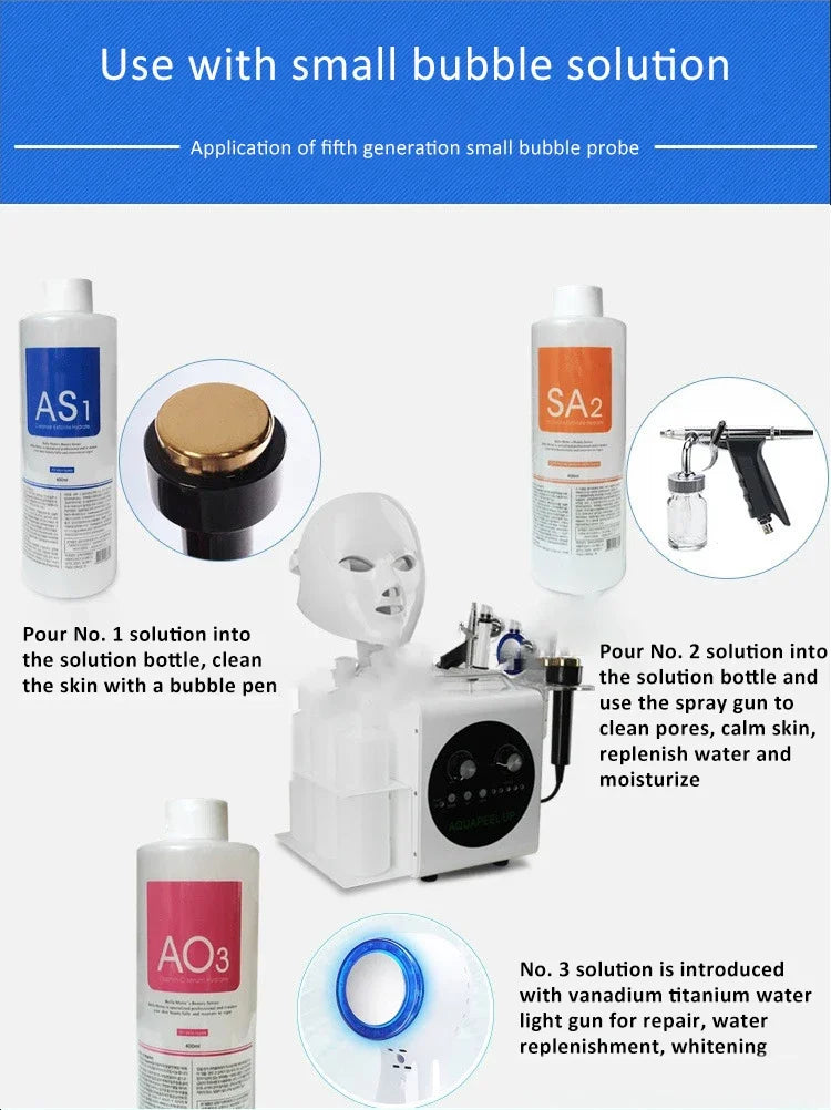 3 adet/grup 1200ML Hydra Sıvı Yüz Serumu | Yüz Aqua Peel Solüsyonu | AS1, SA2, AO3 | Güzellik Makinesi İçin | Cilt Bakımı, Derin Temizlik