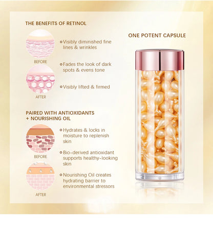 90-Piece Retinol Serum Ceramide Capsules | Night Serum | Moisturizing, Anti-Aging, Spot Removing | Face Serum | Skin Care