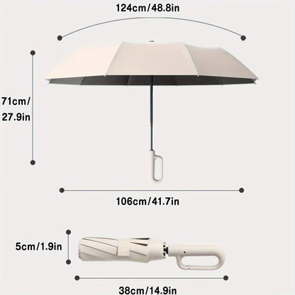 StormGuard 30X Rüzgar Geçirmez Katlanır Şemsiye – Büyük Tokalı Saplı Güçlendirilmiş 105CM