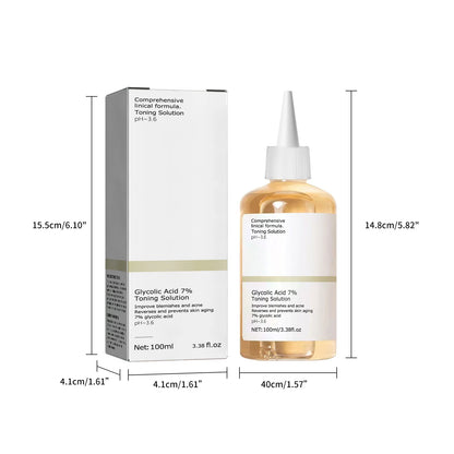 100ml Glycolic Acid 7% Toning Solution | Removes Acne | Moisturizes Skin | Rejuvenating Lotion