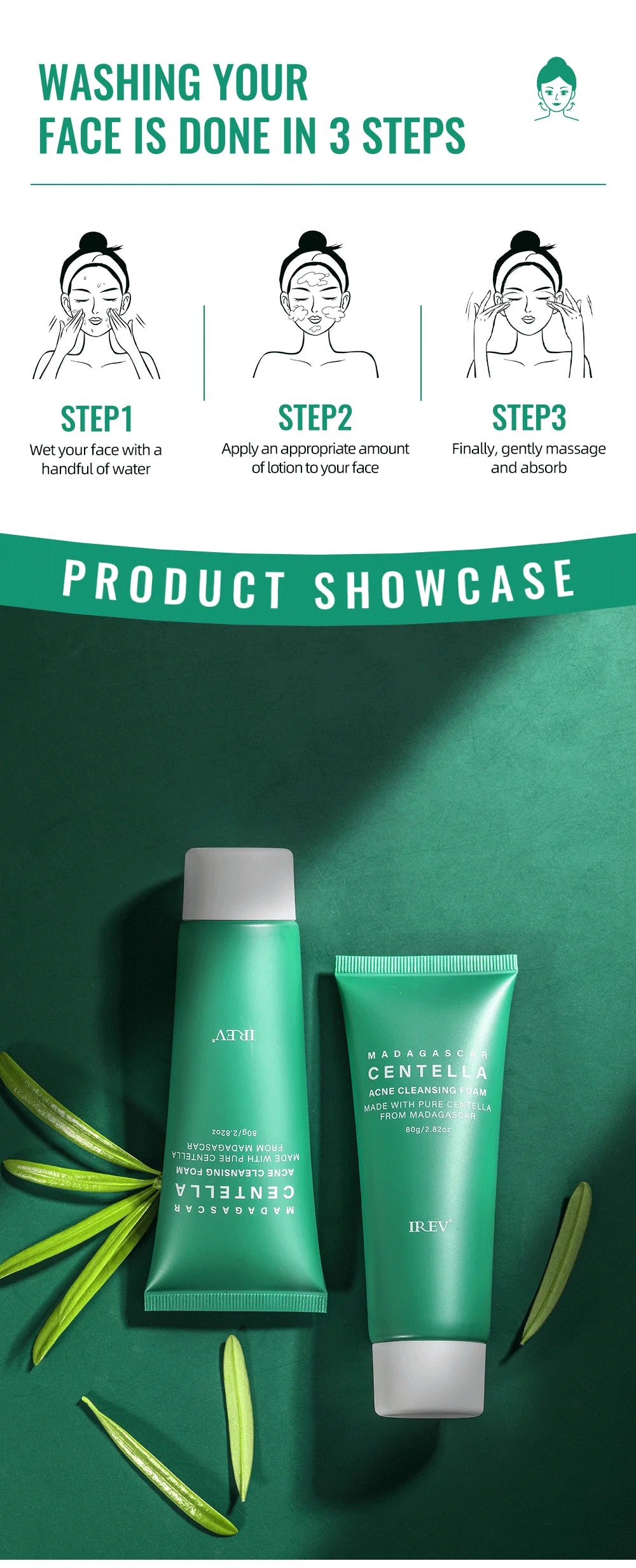 Centella Deep Cleaning Foam Facial Cleanser – Moisturizing &amp; Nourishing