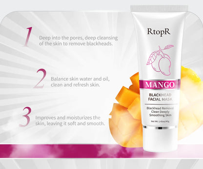 Mango Blackhead Remover &amp; Pore Strip | Facial Cleansing &amp; Pore Shrinking | Firming &amp; Acne Treatment | Whitening Nose Pack