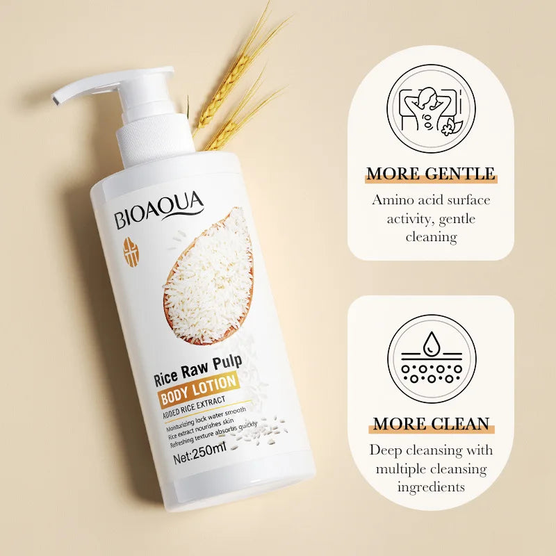 Beyaz Pirinç Vücut Losyonu – Peeling ve Aydınlatıcı Cilt Bakımı