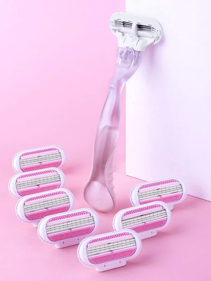 4/8 Bıçaklı Kadın Güvenlikli Tıraş Makinesi – Yüz, Bacak, Koltuk Altı ve Bikini Bölgesi Tıraş Makinesi