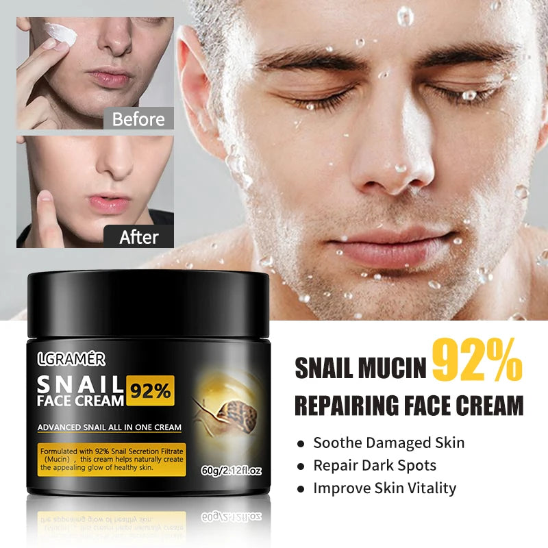 Anti-Wrinkle Snail Face Cream | Collagen Moisturizing | Nourishes, Repairs Damaged Skin | Lifts, Firms, Smooths | Brightening, Whitening Skincare