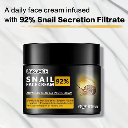 Anti-Wrinkle Snail Face Cream | Collagen Moisturizing | Nourishes, Repairs Damaged Skin | Lifts, Firms, Smooths | Brightening, Whitening Skincare