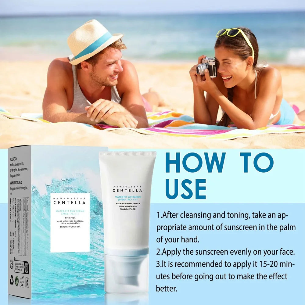 50+ Facial Sunscreen – Centella Sunblock &amp; Skin Brightening Moisturizer