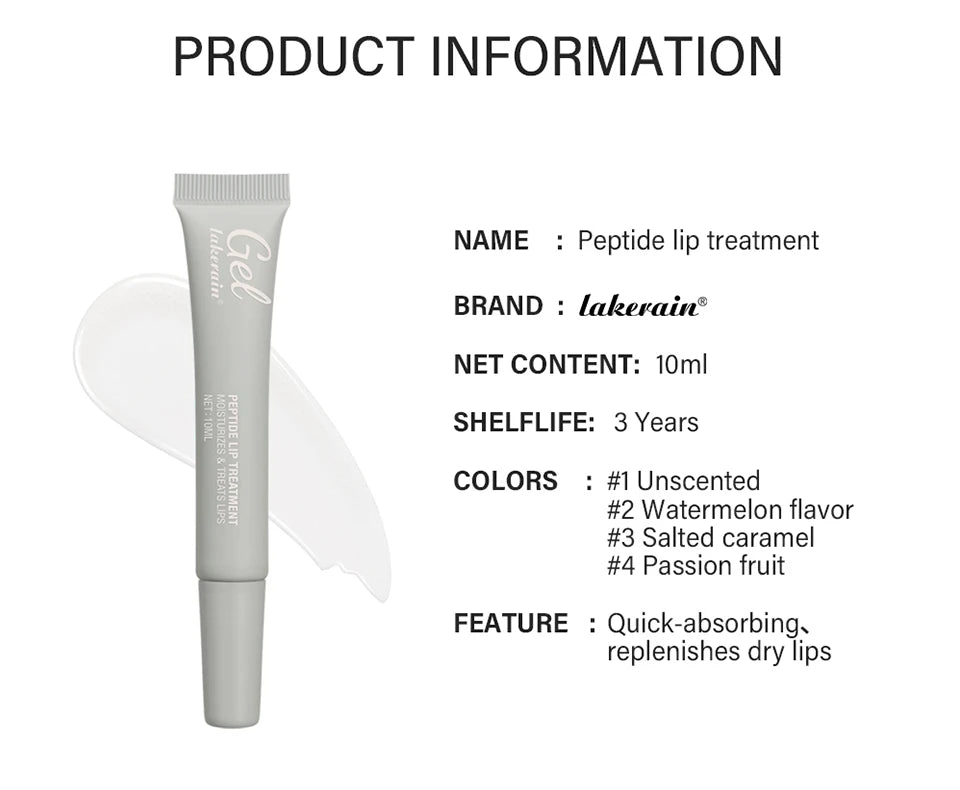 Moisturizing Peptide Lip Treatment | Lip Mask Gel | Removes Dead Skin | Lipstick Base | Lip Cream | Lip Care Mask | 10ml | 1 Piece