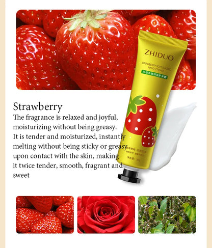 Fruit &amp; Flower Fragrance Hand Cream – Moisturizing &amp; Nourishing for Rough Hands (10pcs)