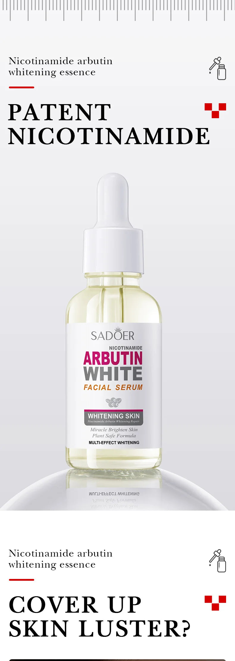 Arbutin Brightening Serum – Facial Moisturizing &amp; Firming Essence (3pcs)