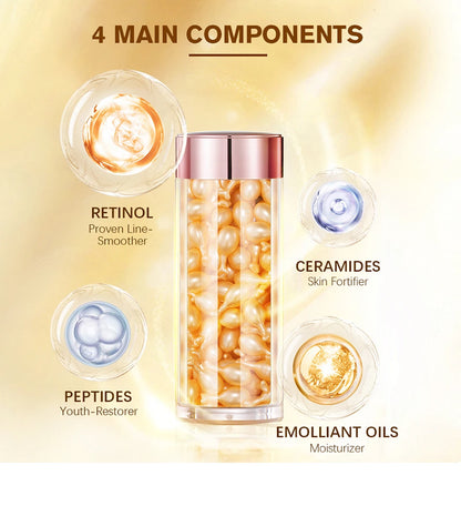 90-Piece Retinol Serum Ceramide Capsules | Night Serum | Moisturizing, Anti-Aging, Spot Removing | Face Serum | Skin Care