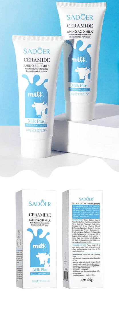 Milk Facial Cleanser – Nourishing &amp; Brightening Foam Face Wash