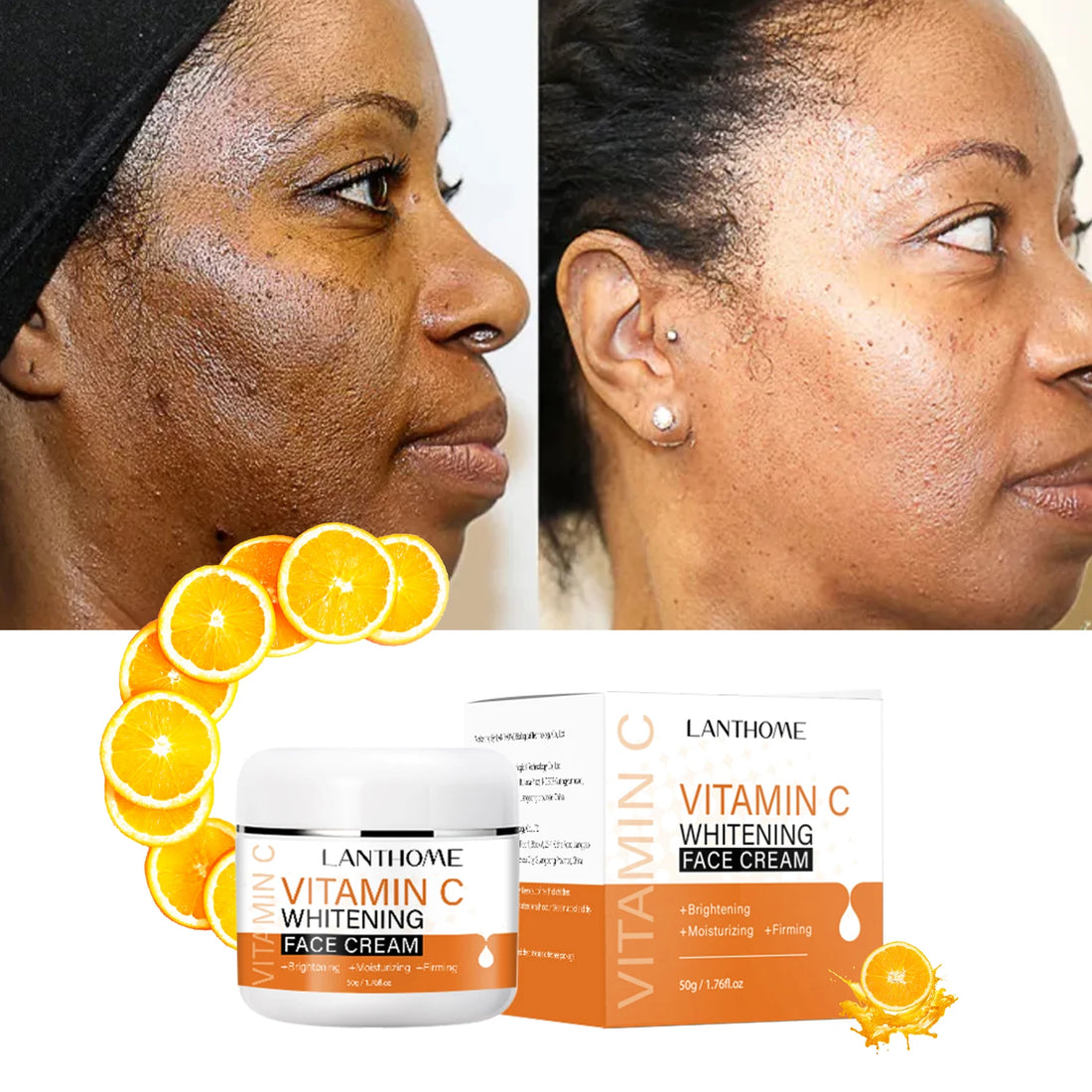 50g C Vitamini Aydınlatıcı Serum Lekeleri Azaltır ve Antioksidanlar Nemlendirici Sıkılaştırıcı Pürüzsüz Cilt Bakımı