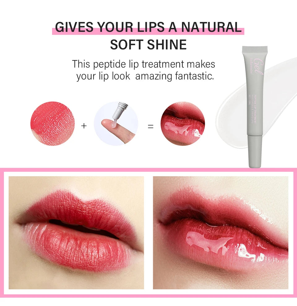 Moisturizing Peptide Lip Treatment | Lip Mask Gel | Removes Dead Skin | Lipstick Base | Lip Cream | Lip Care Mask | 10ml | 1 Piece