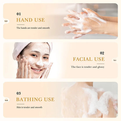 White Rice Raw Pulp Facial Soap – Moisturizing &amp; Oil Control Handmade Face and Body Soap