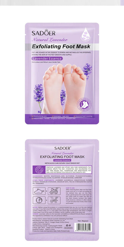 3 Çift Lavanta Ayak Peelingi Ayak Maskesi – Pedikür SPA, Nemlendirici ve Ölü Deri Temizleyici