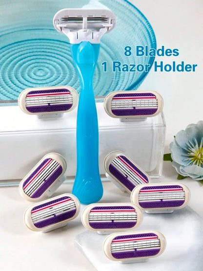 4/8 Bıçaklı Kadın Güvenlikli Tıraş Makinesi – Yüz, Bacak, Koltuk Altı ve Bikini Bölgesi Tıraş Makinesi