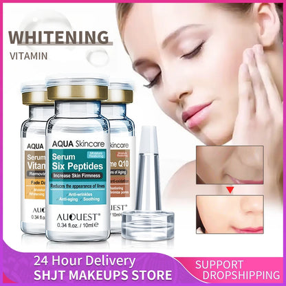 10ml Altı Peptit Serum | Sıvı Koenzim Q10 | Hyaluronik Asit | Kırışıklık Karşıtı | VC Beyazlatma | Kolajen Yüz Germe | Cilt Bakım Kremi